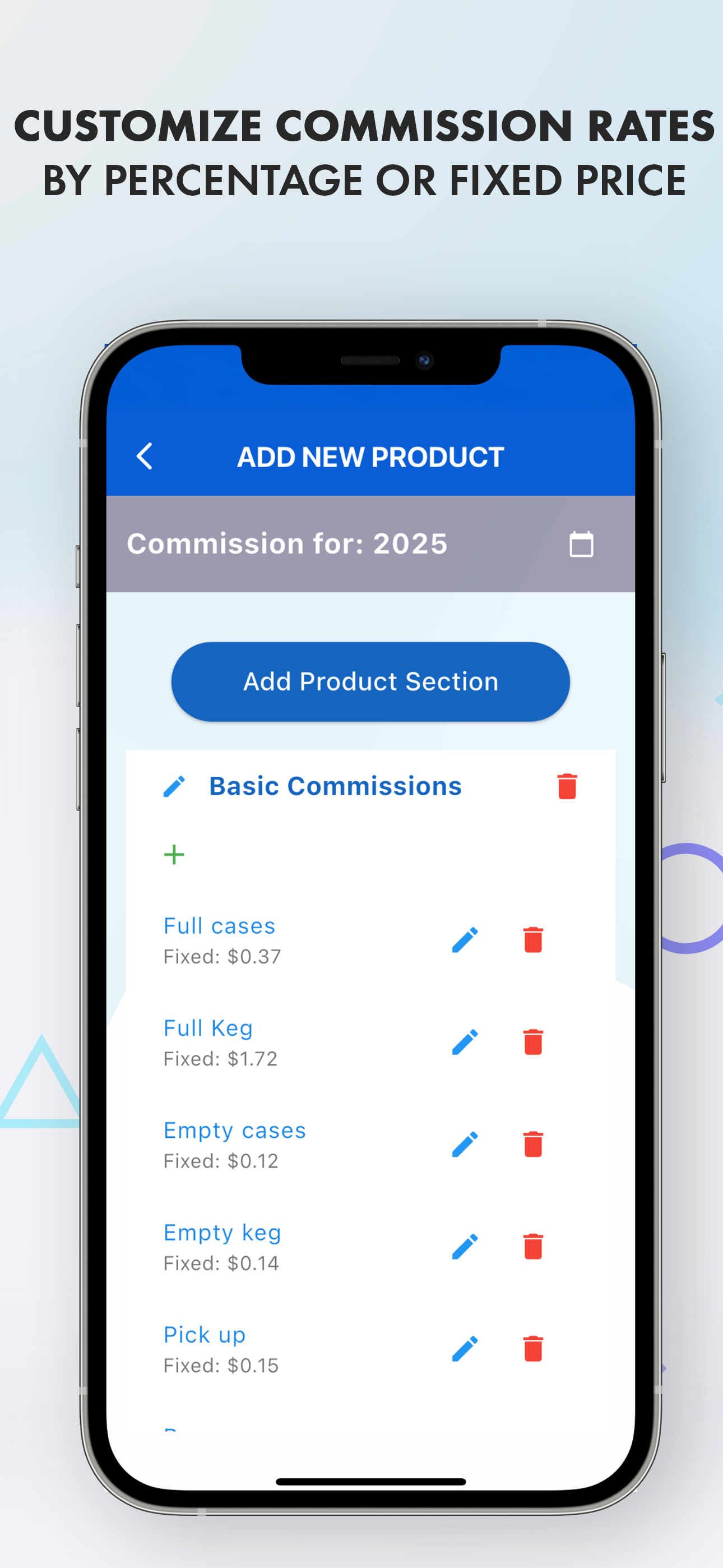 Customize commission rates by product